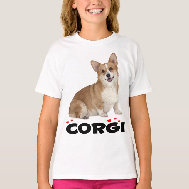 Camiseta Pembroke Welsh Corgi Puppy Dog Red Love Girls (Frente)