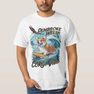 Camiseta Pembroke Welsh Corgi Surfer Tackles Onda Epic