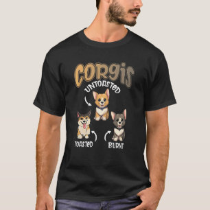 Camiseta Pembroke Welsh Corgi Tostada Não Tostada Queimada
