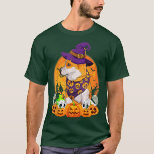 Camiseta Pembroke Welsh Corgi Witch Pumpkin Halloween Dog L