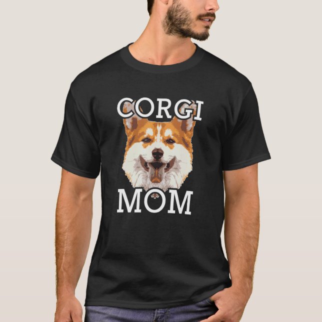 Camiseta Pembroke Welsh Corgis Mãe Corgi 1 (Frente)