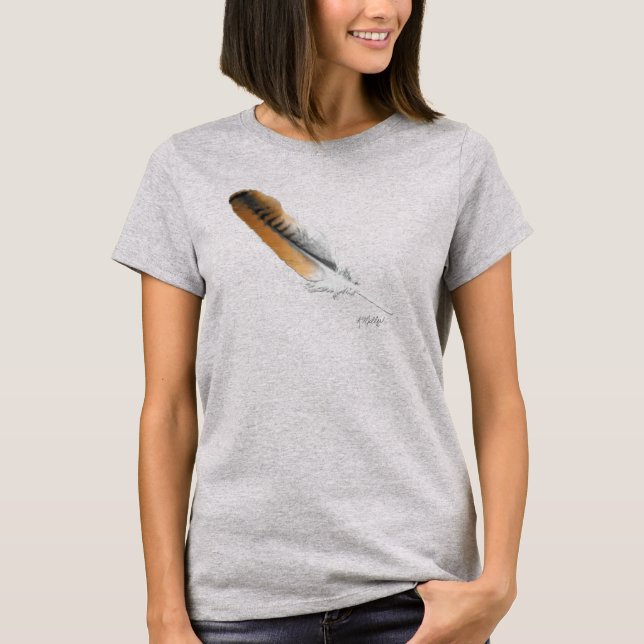 Camiseta pena de Falcão-de-cauda-vermelha (Frente)