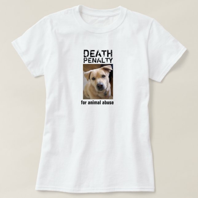 CAMISETA PENA DE MORTE PARA O T-SHIRT ANIMAL DO ABUSO (Frente do Design)