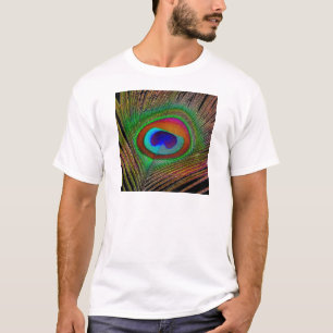 Camiseta Pena de Pavão de Cobre Vibrante