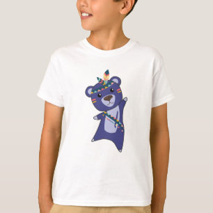 Camiseta Pena de Ursinhos de Fashing do Urso Azul Indiano