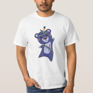 Camiseta Pena de Ursinhos de Fashing do Urso Azul Indiano