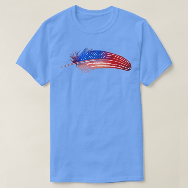 Camiseta Pena do Dia da Bandeira Americana Nativa para julh (Frente do Design)