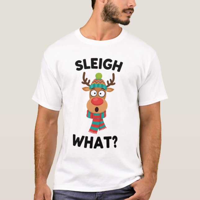 Camiseta Pena O Quê? Renas Engraçadas de Natal (Frente)