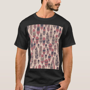 Camiseta penas abstrato: fundo de colheita colorido.
