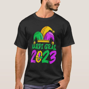 Camiseta Penas da Máscara Miçanga Jester Hat Mardi Gras 202
