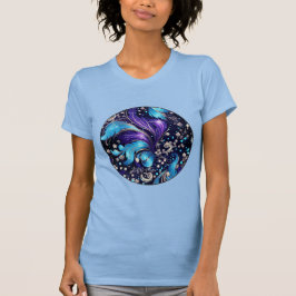 Camiseta Penas de abstrato a azul