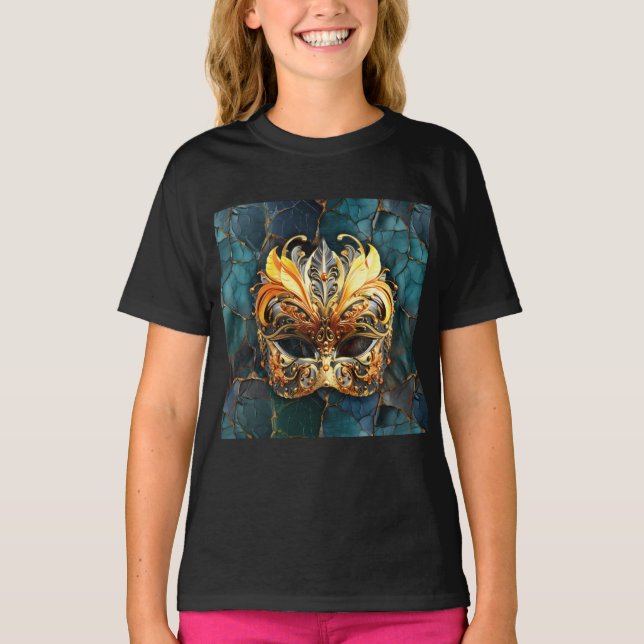 Camiseta Penas de Laranja de Máscara de ouro (Frente)