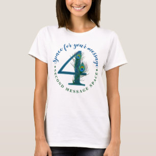 Camiseta Penas de Pavão de 4º Aniversário