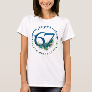 Camiseta Penas de Pavão de Aniversário ou Aniversário de Ca