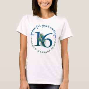 Camiseta Penas de Pavão para Aniversário ou Aniversário de