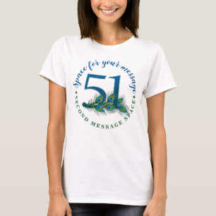 Camiseta Penas de Pavão para Aniversário ou Aniversário de