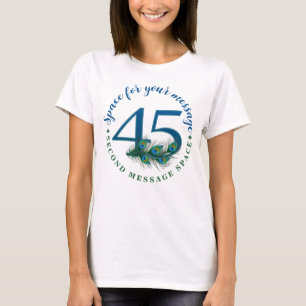 Camiseta Penas de Pavão para Aniversário ou Aniversário de