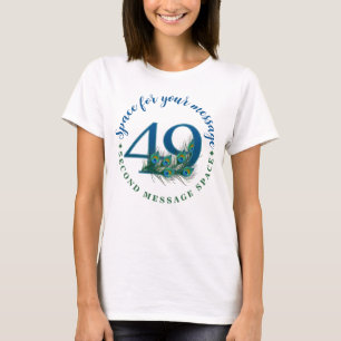Camiseta Penas de Pavão para o 49º Aniversário ou Bodas