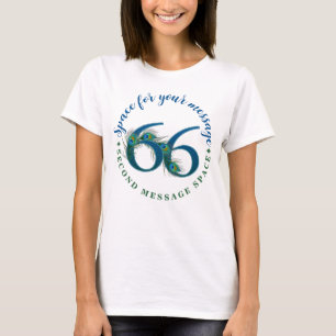 Camiseta Penas de Pavão para o 66º Aniversário ou Data Come