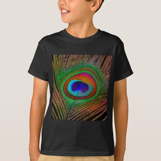 Camiseta Penas de Peacock de Cobre Vibrantes (Frente)