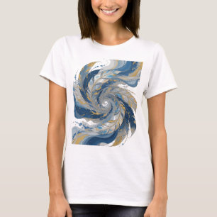 Camiseta PENAS DE PRATA CLÁSSICAS EM ESPIRAL Arte de texto