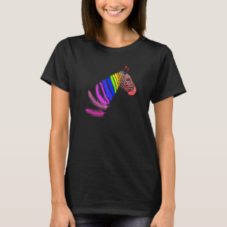 Camiseta Penas de Zebra Bandeira LGBTQ Mês do Orgulho Orgul