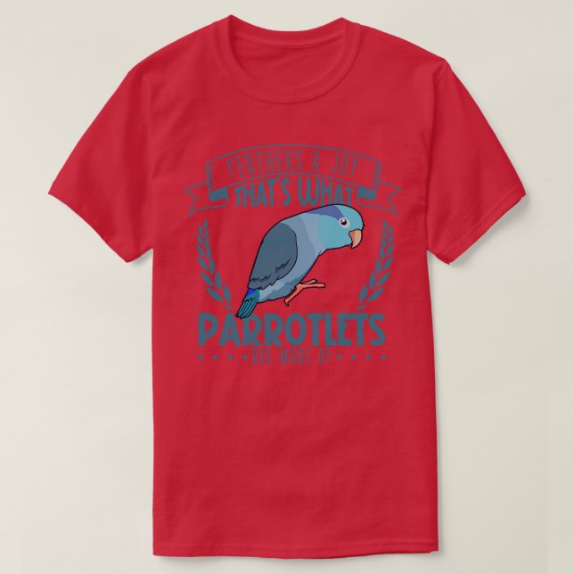 Camiseta Penas e Joy Parrotlet (Frente do Design)