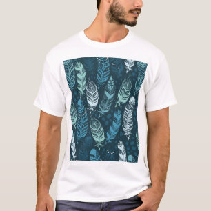 Camiseta Penas Étnicas: Padrão Colorido Sem Costura.