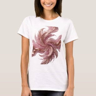 Camiseta Penas Rosa PRATEADAS E BRILHO ATRATIVO