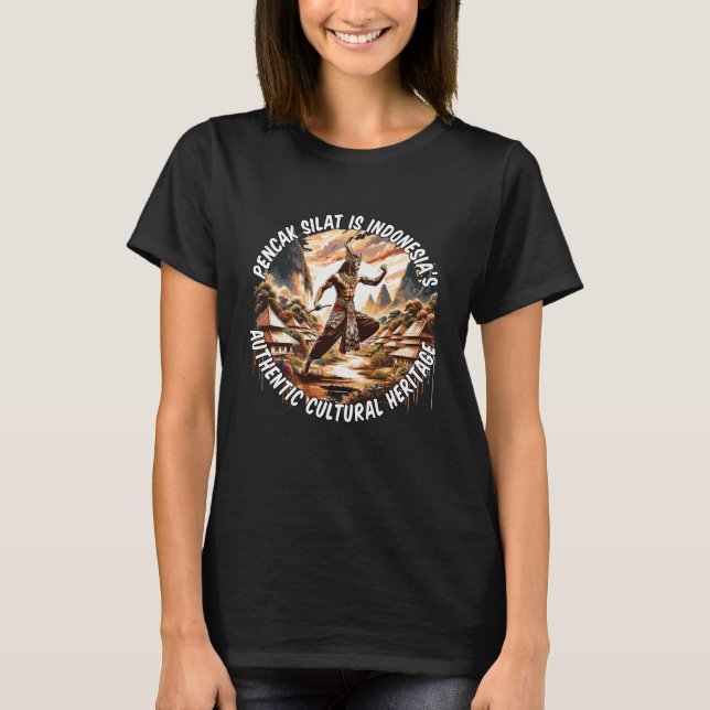 Camiseta Pencak Silat Indonesia Mulheres Negras (Frente)