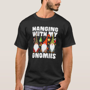 Camiseta Pendurado Com Meu Plaid Gnomies Jardim Natal Gno