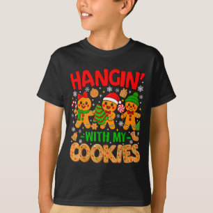 Camiseta Pendurado Com Meus Biscoitos Homens de Natal de Pã