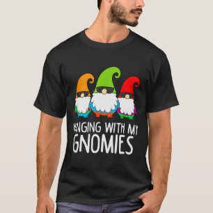 Camiseta Pendurado Com Meus Gnomos Engraçado Jardim Anão