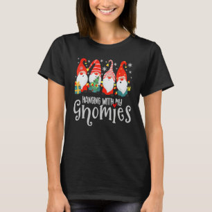 Camiseta Pendurado Com Meus Gnomos, Feliz Natal Gnomos Ga