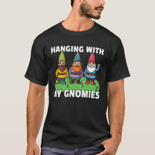 Camiseta Pendurado Com Meus Gnomos Jardim Anão Jardinagem  