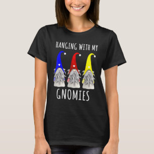 Camiseta Pendurado Com Meus Gnomos Natal Adorno de Jardim