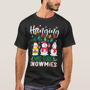Camiseta Pendurado Com Minha Luz de Natal de Enfermeira Med