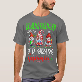 Camiseta Pendurado com minhas Luzes de Natal Gnomies da 2ª 