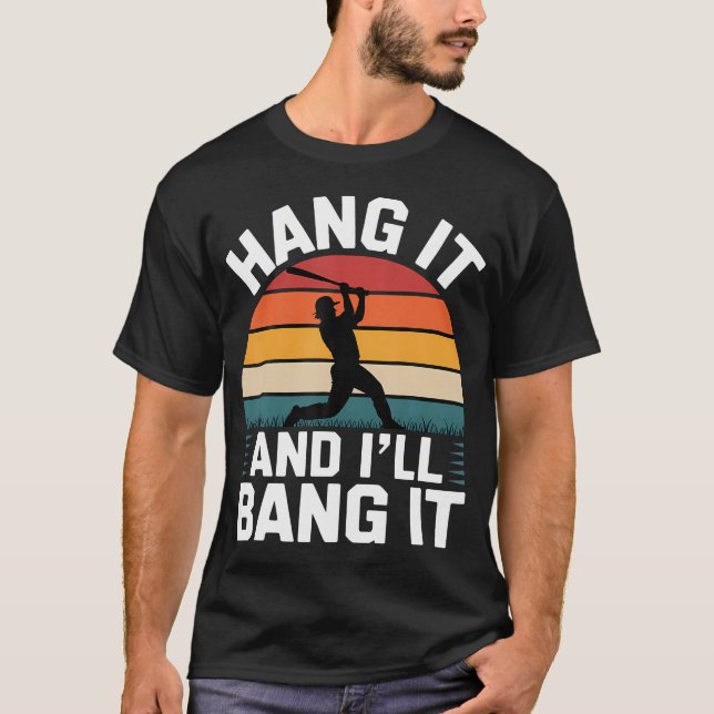 Camiseta Pendure-o E Eu O Baterei Esporte De Beisebol Compe (Frente)