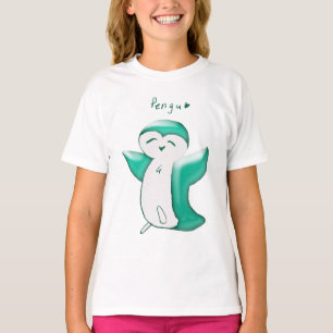 Camiseta Pengu Happy Penguin (Green) Kids T-Shirt