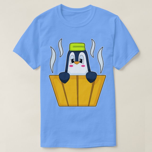 Camiseta Penguin Bathe Bathtub (Frente do Design)