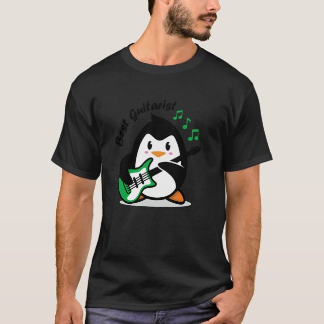 Camiseta penguin best guitarist cute (Frente)