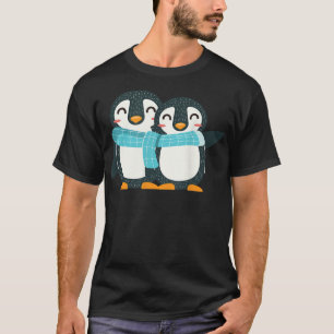 Camiseta Penguin BFF Scarf Cartoon Snow Winter Cuide Animal