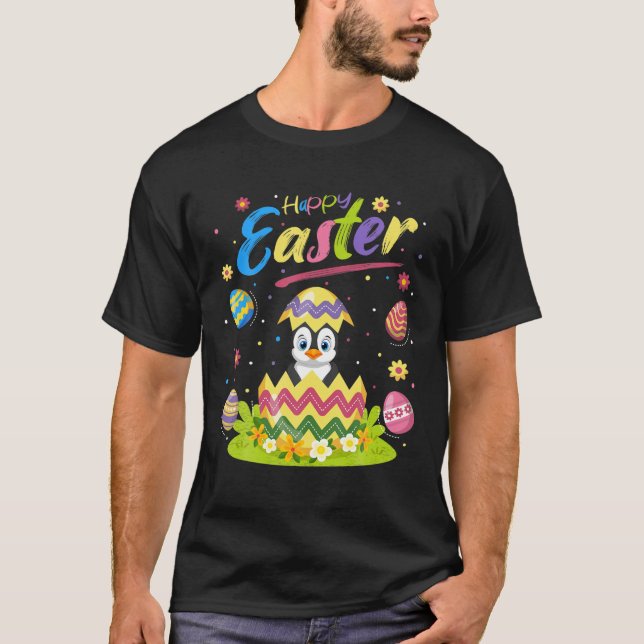 Camiseta Penguin Bird Lover Funny Easter Egg Penguin Happy (Frente)
