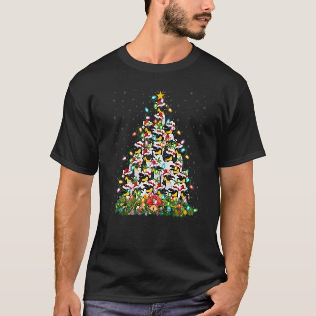 Camiseta Penguin Bird  Xmas Lights Santa Penguin Christmas  (Frente)