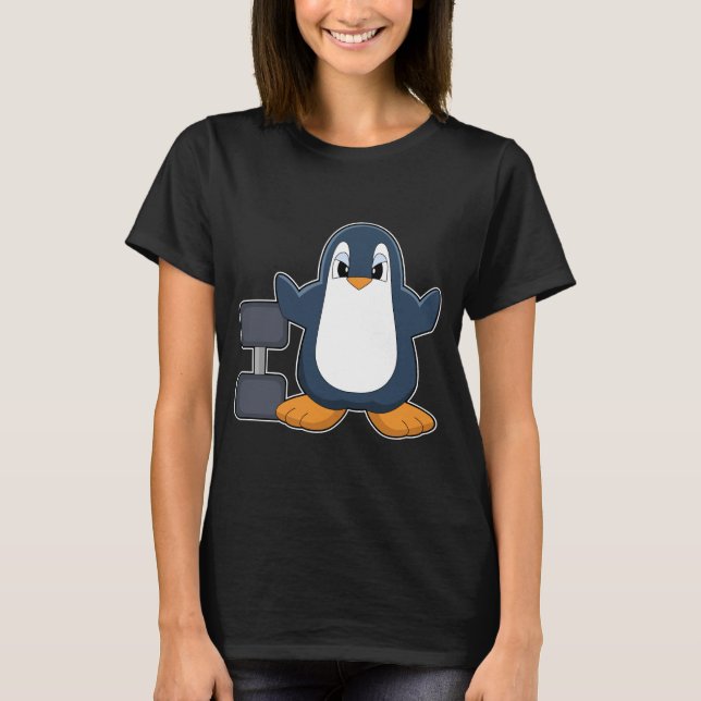 Camiseta Penguin Bodybuilding Dumbbell (Frente)