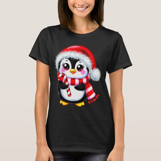 Camiseta Penguin Christmas Lover Uni-adult Black Small Mode (Frente)