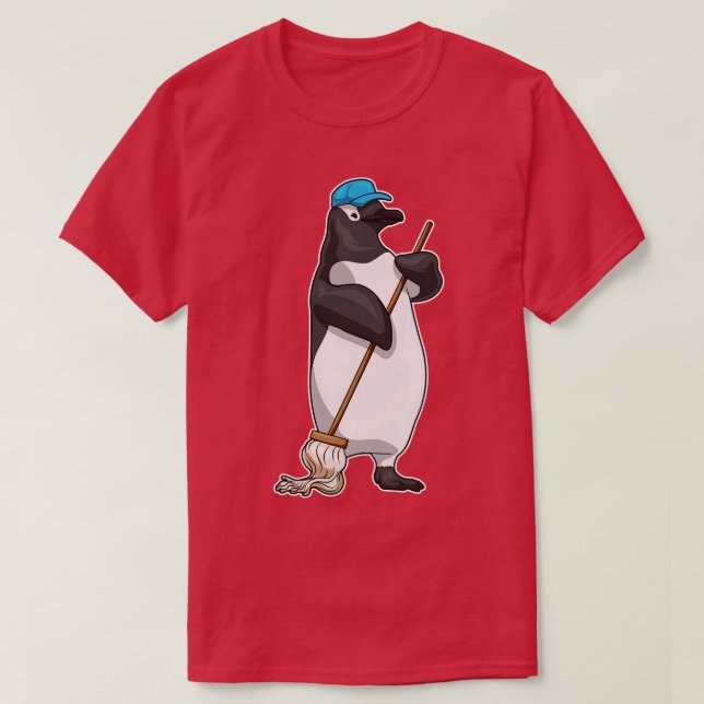 Camiseta Penguin Cleaner Mop (Frente do Design)