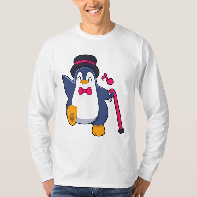 Camiseta Penguin como Groom com Tie (Frente)