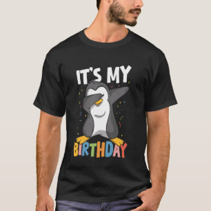Camiseta Penguin Crianças Menino de Aniversário Dab É Meu A
